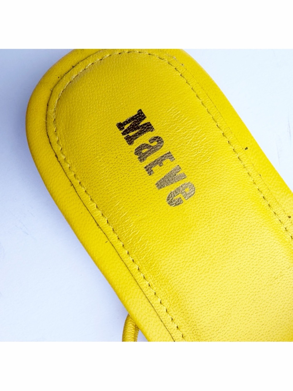 Maeve Strappy Flats Sandals Yellow size 8 spring summer slip on Anthropologie - Picture 5 of 6